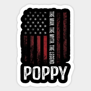 Poppy The Man The Myth The Legend T shirt Grandpa Gift Sticker